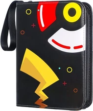 Trading Card Binder Zipper 400 Pockets Card Holder With 50 Removable Sleeves