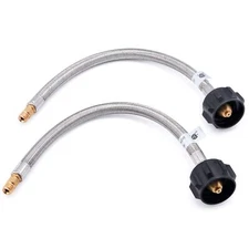 	GasSaf RV Propane Pigtail Hose 18-Inch Stainless Steel 2 PCS	