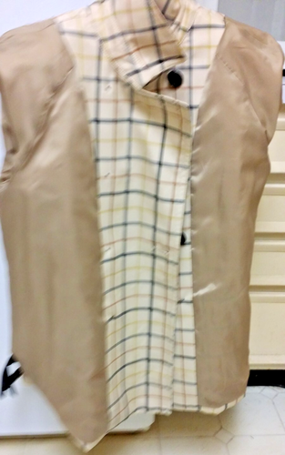 NWOT Coach Iconic Plaid on Off White Raincoat Jacket XL - Picture 5 of 6