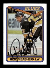 Rick Meagher Autographed 1990-91 Topps Card #125 St. Louis Blues