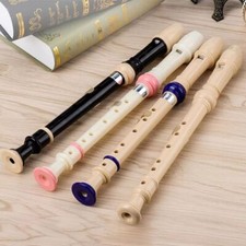 Traditional Recorder 6/8 Hole Treble Flute Beginner Instrument & Cleaning Rod UK