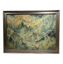 KATHERINE FOSTER CLARKE RARE CALIFORNIA ABSTRACT MODERNISM VINTAGE OIL PAINTING