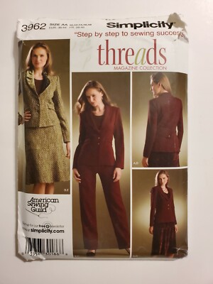 NEW SIMPLICITY WOMENS THREADS COLLECTION 3962 Sewing Pattern Size AA 10-18