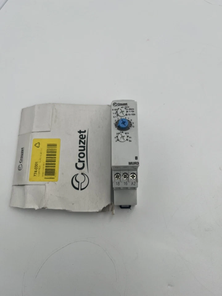 Crouzet MUR3 Analogue Timer Relay range 0,1s -100h 8A Type MUR3 88827103 New - Image 2 of 4