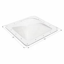 Icon 01818 RV Trailer Camper Square Outer Skylight Clear 18"W x 18"L