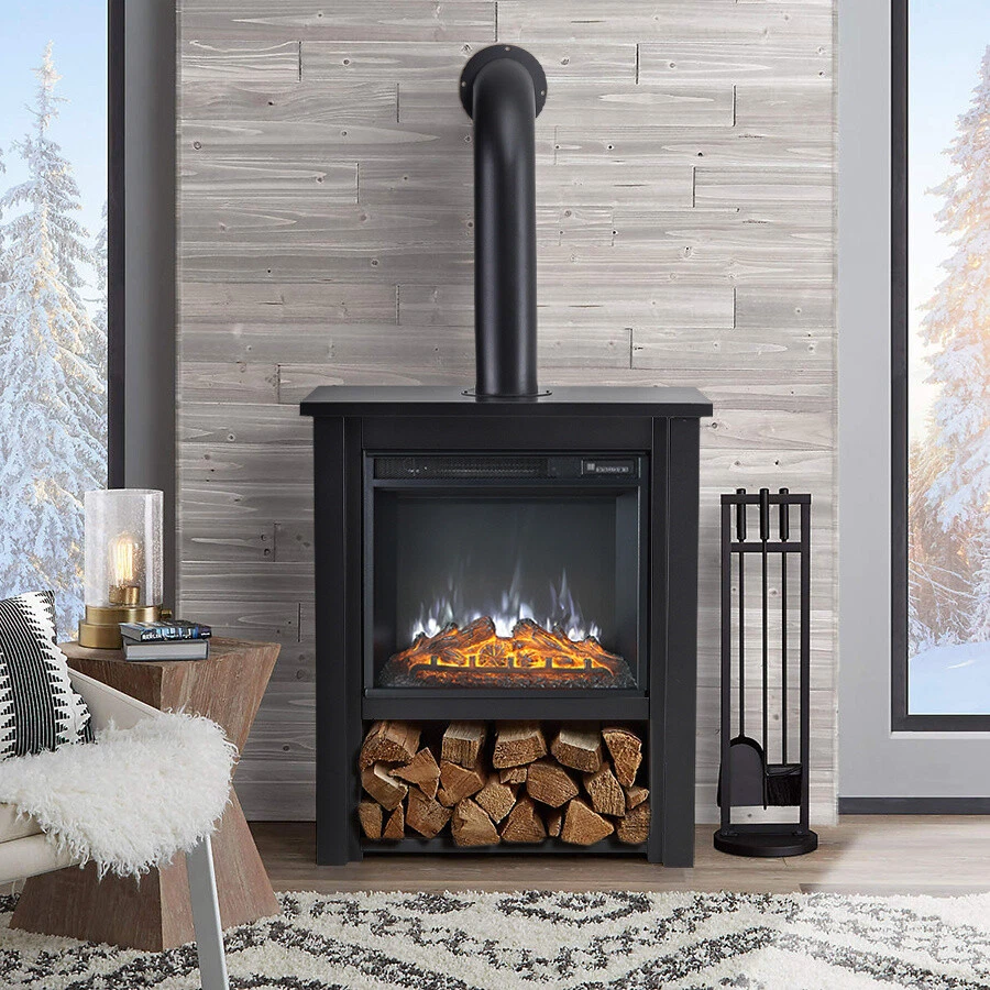 Electric Fireplace u0026amp;Surround Stove Set Chimney Decor 6 Color LED Fire  Heater UK | eBay