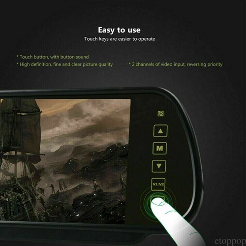 7'' HD Car Rear View Mirror Monitor 2-CH Display for Truck Caravan Van Bus Trail - Picture 11 of 12