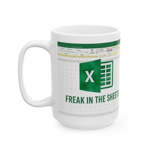 Excel Freak In The Sheets Ceramic Mug 11oz, Funny Office Gift for Accountants, - Picture 5 of 9