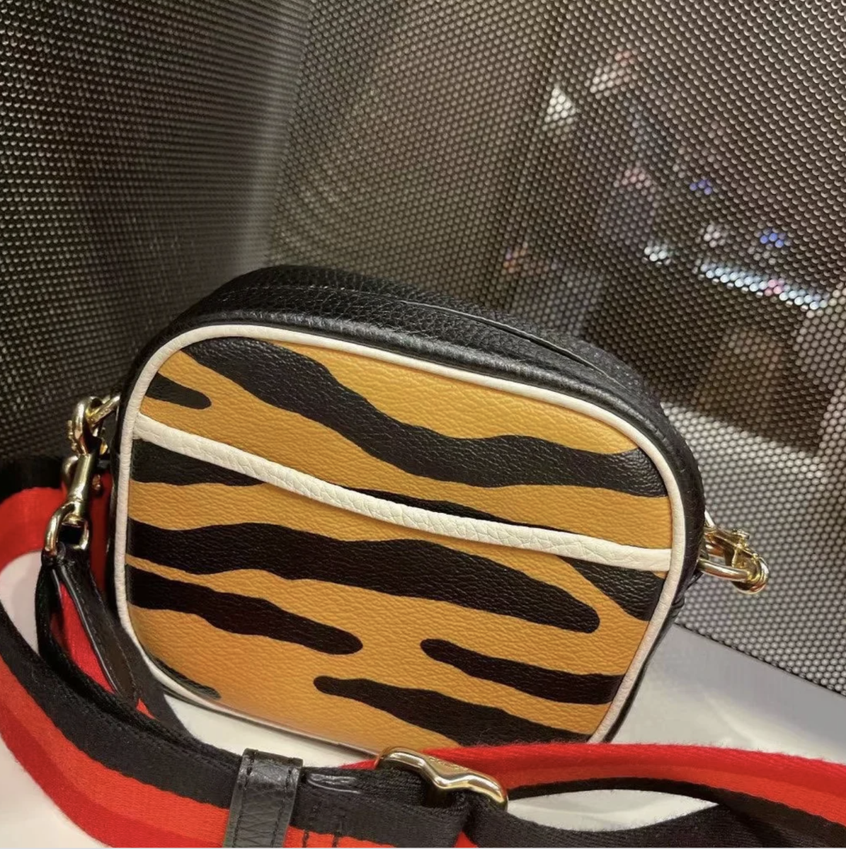 ☆COACH☆MINI DEMPSEY CAMERA BAG WITH TIGER PRINT Coach Mini Dempsey Camera Bag With Tiger Print Gold Honey