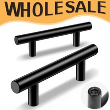 Black Modern Cabinet Handles T Bar Pulls Kitchen Drawer Hardware Stainless Steel