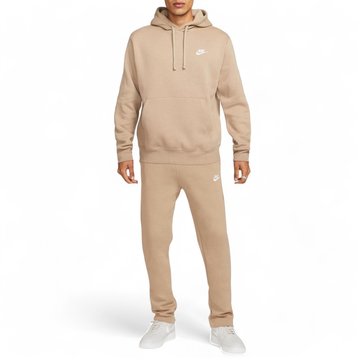 Nike Fleece 2 Piece Khaki Sweatsuit Tracksuit Matching Outfit NWT Beige/Tan  NWT | eBay