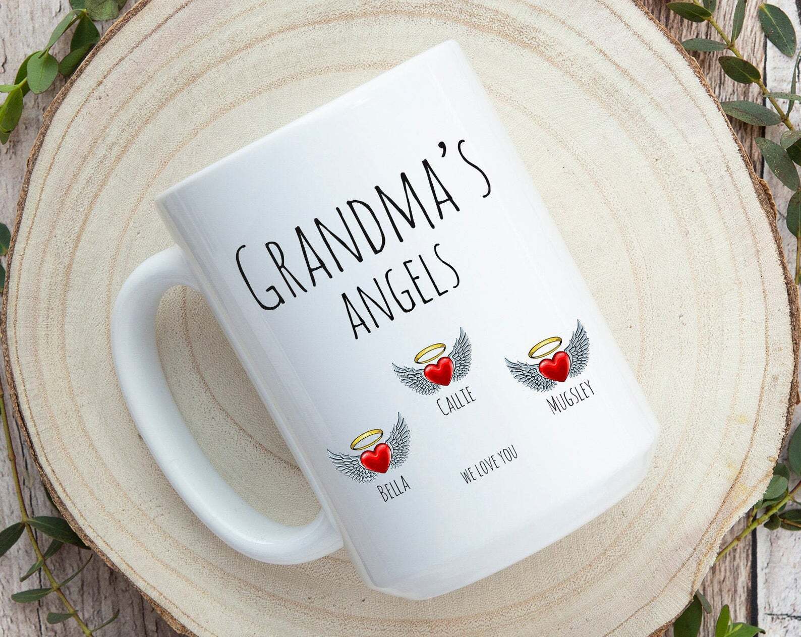 Grandma Gift Personalized Grandma's Angels Grandma Cute Mug Customizable