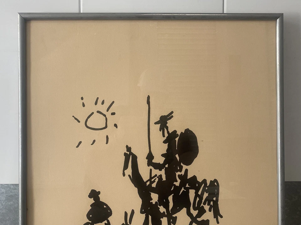 🔥Litografía Caballero Caballo Don Quijote Cubista Antigua Moderna De Colección, PICASSO - 1955 Foto 3 de 4