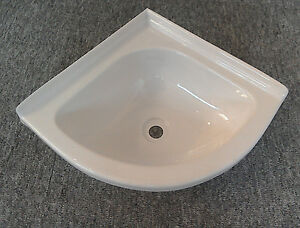 Details About Caravan Motorhome Boat Bathroom White Plastic Corner Vanity Sink Bowl Sn9