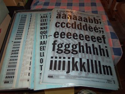 e. NOS Letraset Lettering 10 x 15 Sheet Various Fonts Sizes Use
