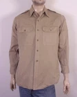 vintage WWII / Korean War Era Khaki Uniform Shirt Military Cotton Twill M 15.5
