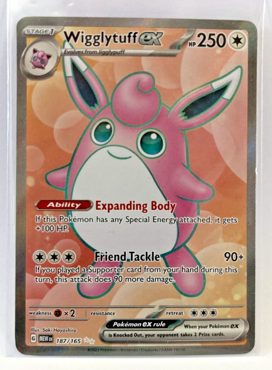 Pokemon TCG Wigglytuff ex Full Art - 187/165 - Scarlet Violet 151 - NM/M