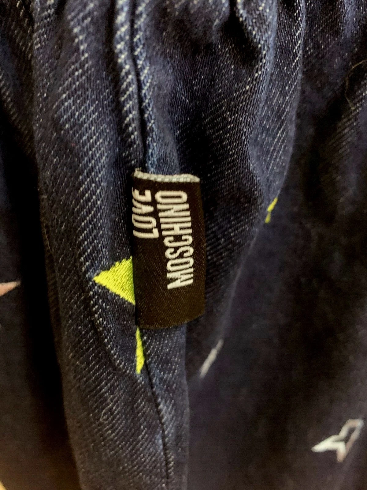 MINI ABITO SENZA MANICHE LOVE MOSCHINO STAR LOGO DENIM NUOVO CON ETICHETTE TAGLIA IT 38 (STATI USA S) $379