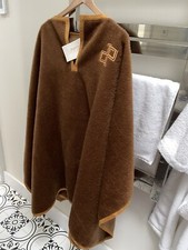 Pratesi Italy New Women Poncho Cape 71% Alpaca Wool Brown 37” Long