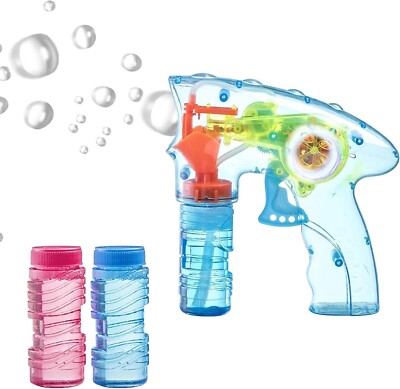 Magische Leuchtblasenpistole Automatischer Spaß mit 2 Seifenblasenwannen, OHNE AKKU NÖTIG.