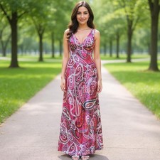 ADRIANNA PAPELL Women's Long Silk Dress Size 4