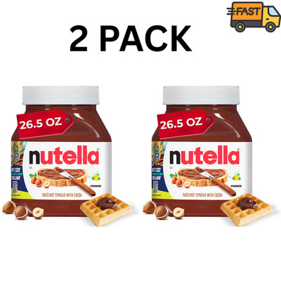 2 Pack Nutella Hazelnut Spread Cocoa Breakfast Spread 26.5 oz