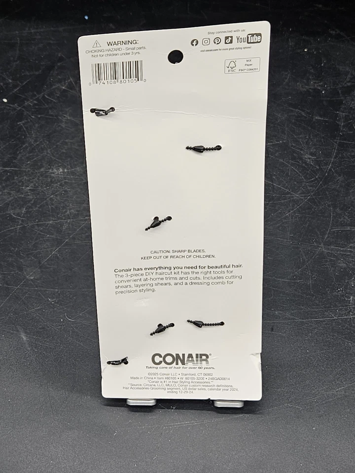 Conair ножницы и расческа 3 изделия комплект ножницы отделки слой стиль #80105 новый стрижки - Изображение 3 из 4