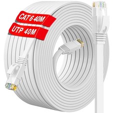 Ethernet Kabel 40m Cat 6 geschirmt Internetkabel High Speed FTP 23AWG + CLIPS