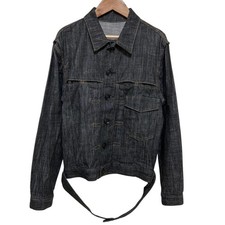 Y's Yohji Yamamoto 8oz Tucked Denim Jacket YT-Y02-028 Black/Gray Women USED