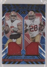2021 Panini XR Team Materials Blue 4/25 Trey Lance Trey Sermon #TM-LS 0w27