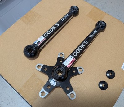 Cook's Quality Products (CQP) cranks 181 MM black dog bone vintage