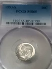 1953 S ROSEVELT DIME PCGS MS65
