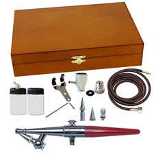 Paasche H-3WC Single-Action Airbrush with 3 Heads in Wood Case