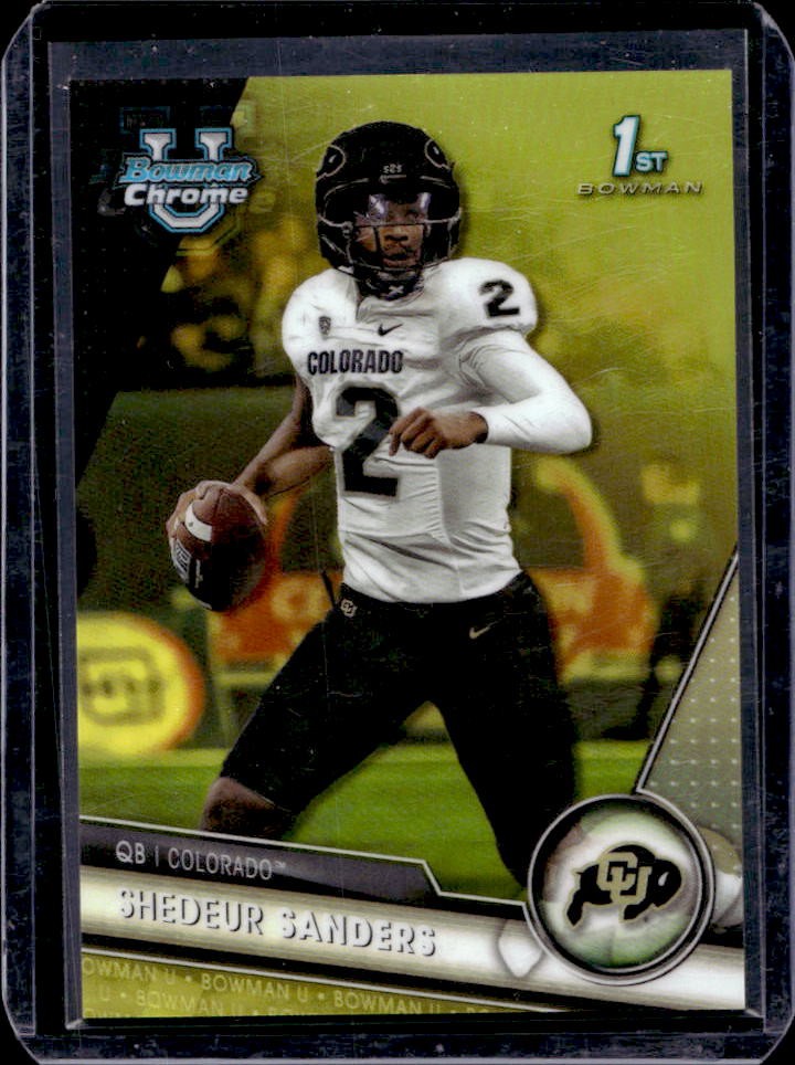 2023 Bowman U Chrome Shedeur Sanders 1st Yellow Refractor #58/75
