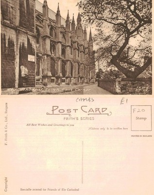 Alte Postkarte - Ely Kathedrale Südosten Ecke Cambridgeshire UNBESPOSTED