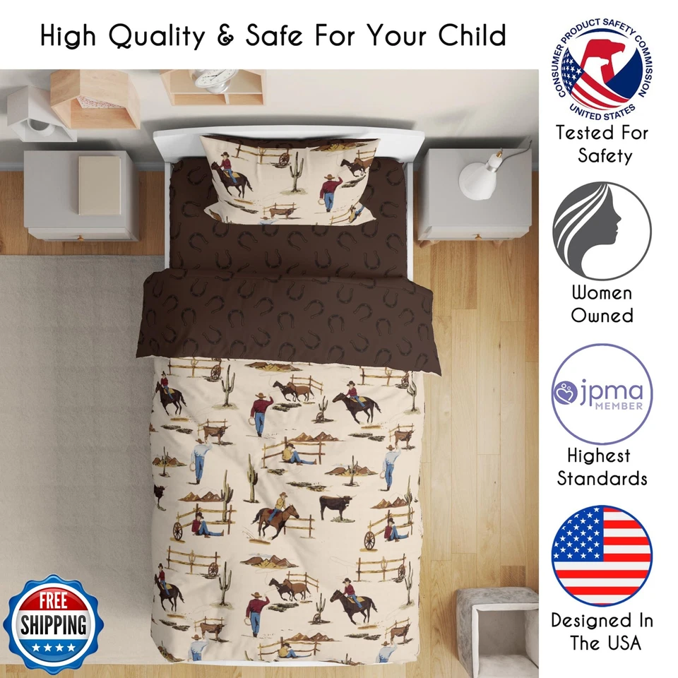 Комплект постельного белья Sweet Jojo Designs коричневый ковбойский вестерн для мальчика ясельного возраста детский - Изображение 2 из 4