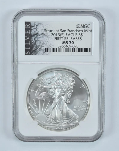 2013 (S) American Silver Eagle Struck SF Mint 1st Releases MS70 Silver Lbl NGC