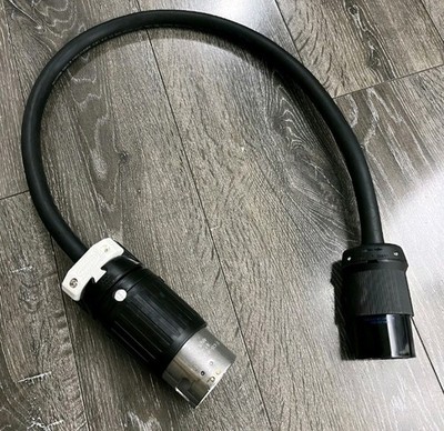Hubbell 3 Pole 4 Wire 50 Amp Male 480V To L21-30 Female Adapter Power Cable