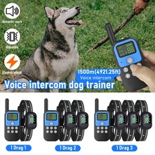 Dog Training Anti Bark Collar with Remote Walkie Talkie Rechargeable Waterproof