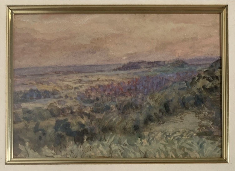 Vintage Original Small Gem Watercolor Painting Impressionist Desert Landscape - Image 3 of 4