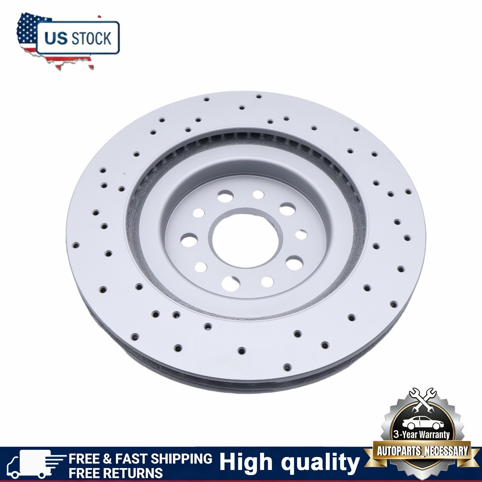 2x High-Quality Rear Brake Rotors For Maserati Ghibli Quattroporte 2017-2021