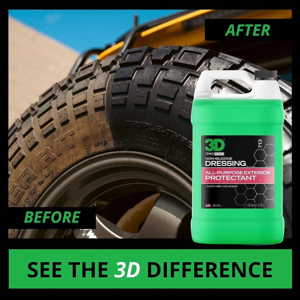 3D Non-Silicone Dressing 1 Gallon | Body Shop Safe Tire and Trim Dressing - Image 3 of 4