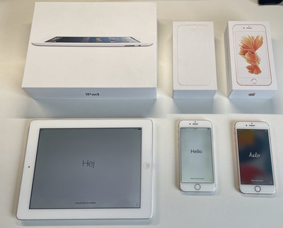 Apple Paket 5 Geräte: iPhone 6s + 6 + 4s + 4 + iPad 4 inkl. OVP, funktionsfähig