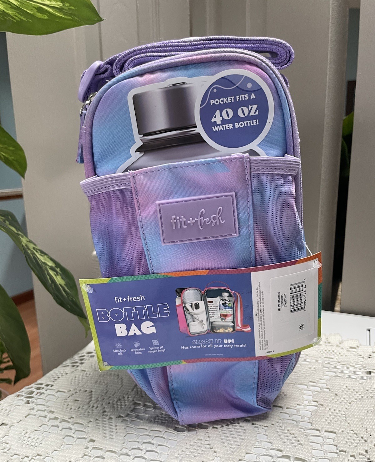 Fit + Fresh, Nina Water Bottle Bag, Isolated Cross-Lonchera 