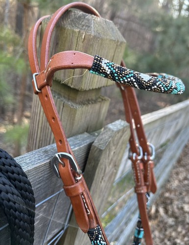 Bitless Hackamore Cuero Crudo Bosal y Mecate Rein Juego Completo Nuevo Horse Tack - Imagen 3 de 9