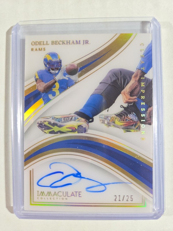 2023 IMMACULATE ODELL BECKHAM JR. CLEAT IMPRESSIONS ON-CARD AUTO SSP /25 SB RAMS