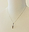 Vtg Sterling Silver Ballet Slipper Pointe Ballerina Shoe Charm Pendant Necklace — photo 1