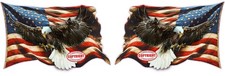 Worn American flag Bald Eagle pairs decal