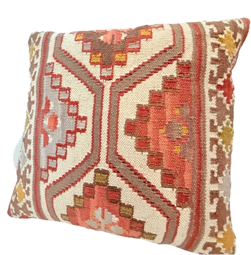 POTTERY BARN 西南编织 Kilim 羊毛枕头套装拉链 18 英寸 x 18 英寸 2 件套 - 第 16 张/共 19 张