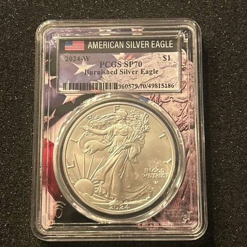 2024-W $1 American Silver Eagle Burnished SP70 PCGS Nice!